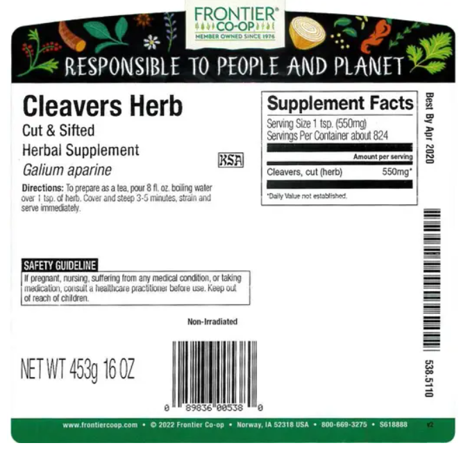 Frontier Co-op Cleavers Herb, Cut & Sifted 1 lb.