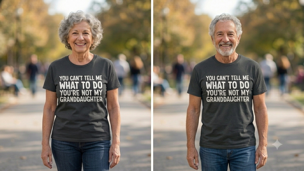 You Can't Tell Me What To Do You're Not My Grandkids Shirt, Funny Men's Papa / Nana Shirt, Grandfather T-shirt, Grandpa / Grandma Gift for Any Day