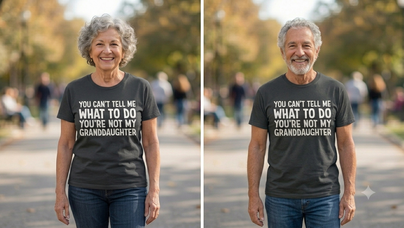 You Can't Tell Me What To Do You're Not My Grandkids Shirt, Funny Men's Papa / Nana Shirt, Grandfather T-shirt, Grandpa / Grandma Gift for Any Day