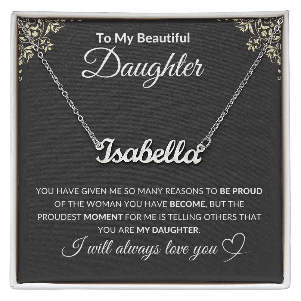 Custom Name Necklace - Personalized Stainless Steel & 18k Gold Plated Cursive Nameplate Jewelry, Birthday & Anniversary Gift for Her