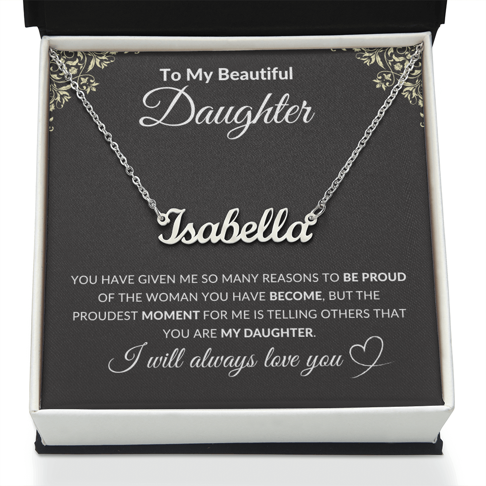 Custom Name Necklace - Personalized Stainless Steel & 18k Gold Plated Cursive Nameplate Jewelry, Birthday & Anniversary Gift for Her