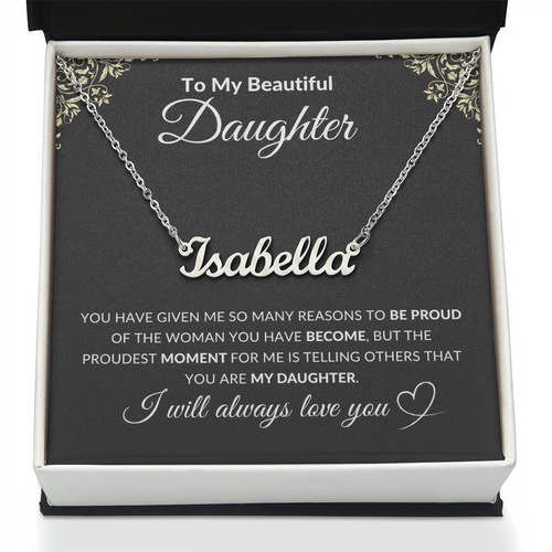 Custom Name Necklace - Personalized Stainless Steel & 18k Gold Plated Cursive Nameplate Jewelry, Birthday & Anniversary Gift for Her