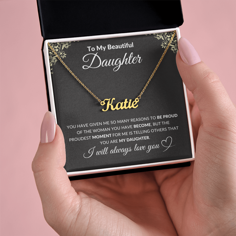Custom Name Necklace - Personalized Stainless Steel & 18k Gold Plated Cursive Nameplate Jewelry, Birthday & Anniversary Gift for Her