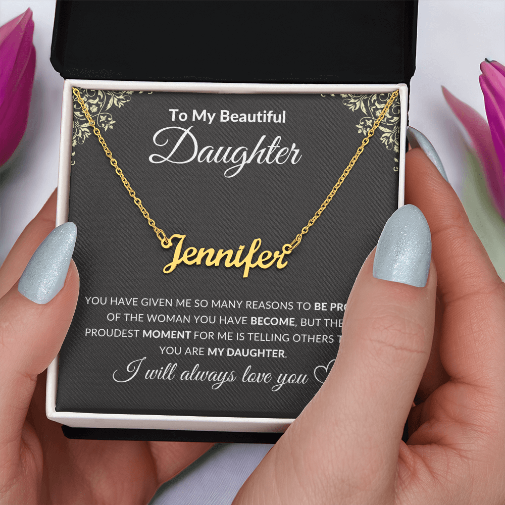 Custom Name Necklace - Personalized Stainless Steel & 18k Gold Plated Cursive Nameplate Jewelry, Birthday & Anniversary Gift for Her