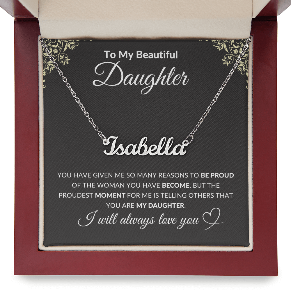 Custom Name Necklace - Personalized Stainless Steel & 18k Gold Plated Cursive Nameplate Jewelry, Birthday & Anniversary Gift for Her