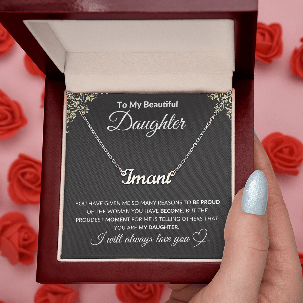 Custom Name Necklace - Personalized Stainless Steel & 18k Gold Plated Cursive Nameplate Jewelry, Birthday & Anniversary Gift for Her