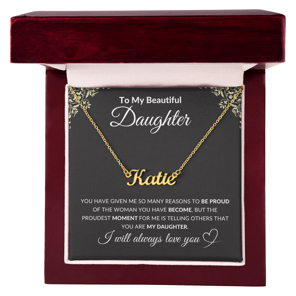 Custom Name Necklace - Personalized Stainless Steel & 18k Gold Plated Cursive Nameplate Jewelry, Birthday & Anniversary Gift for Her